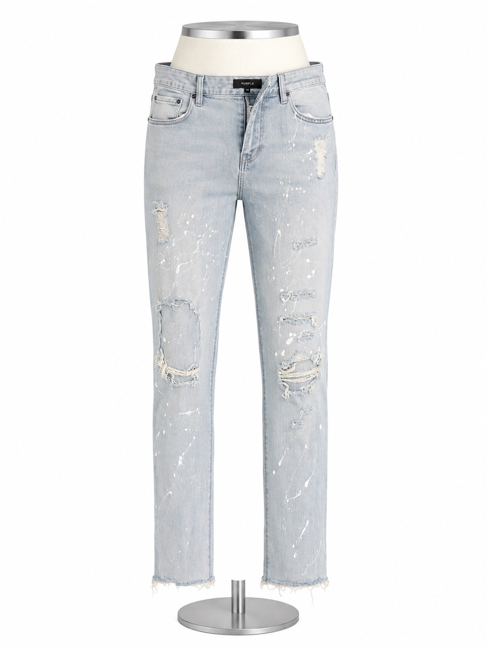 Light Blue Slim Straight Distressed Men’s Jeans